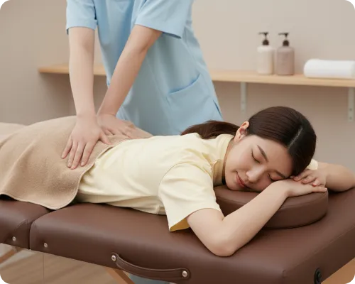 マッサージを受けている様子